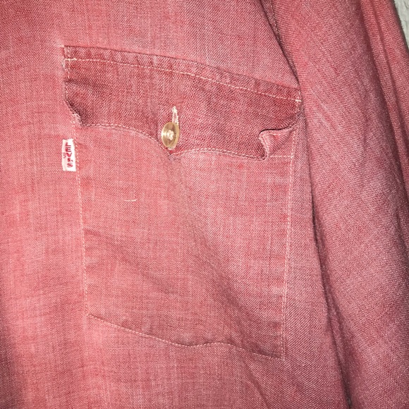 LEVI'S Red Vintage L/S BIG "E" Country Coastal Vibes sz L - Picture 5 of 16
